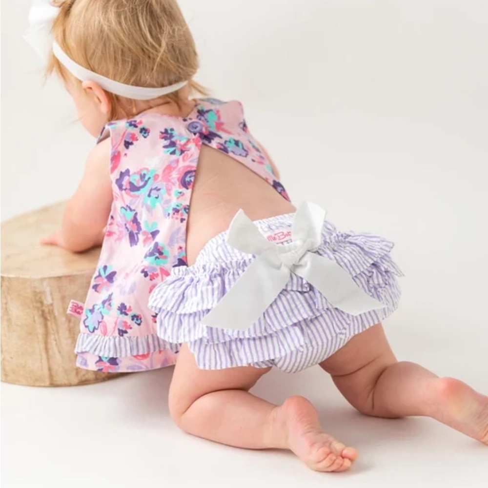 RuffleButts | Princess Meadow Swing Top and Bloomer Set | 3-6 Months | Floral